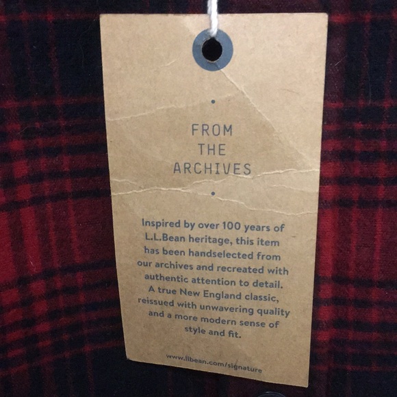 New with tags L.L.Bean Signature Mountain Red; plaid flannel. Slim fit size SR - Picture 4 of 11